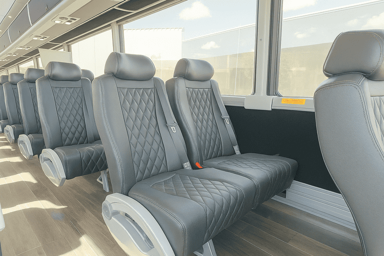 interior of Palatine Coach Bus Service charter bus